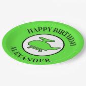 愛らしいヘリコプター誕生日 ペーパープレート (アングル)