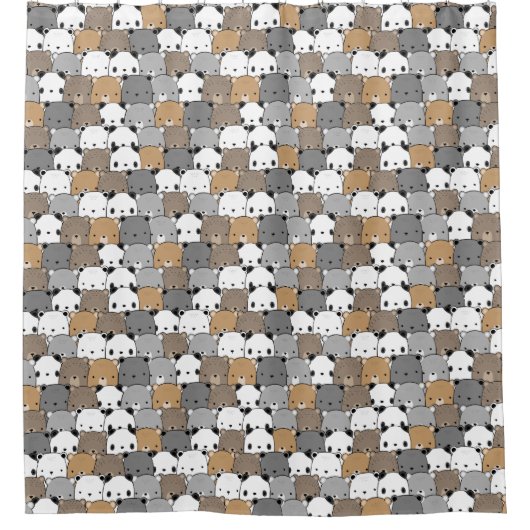 愛らしいベアーズシャワーカーテン シャワーカーテン (正面)