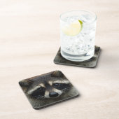 愛らしいベビーのアライグマのマスクの凝視 コースター (右側)