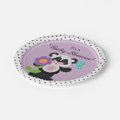 愛らしいベビーのカスタムなパンダくま ペーパープレート (アングル)