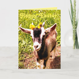 愛らしいベビーのヤギのイースターカード シーズンカード