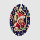 愛らしいベビーの初めてのクリスマスオーナメント-カスタム オーナメント (正面)