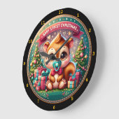 愛らしいベビーの初めてのクリスマスフェスティバル装飾 ラージ壁時計 (傾斜)