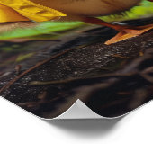 愛らしいベビーアヒルでイエローレインポスター ポスター (角)