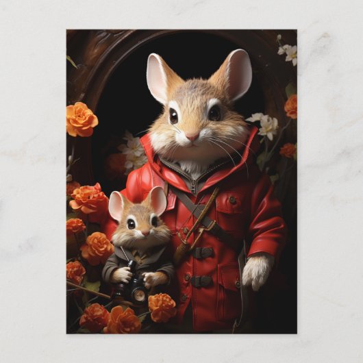 愛らしいベビーウサギたち ポストカード (正面)