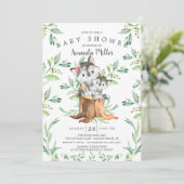 愛らしいベビーウルフアンドママベビーシャワー招待状 招待状 (スタンド正面)