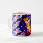 愛らしいベビーオッタオン銀河系ドーナツ ツートーンマグカップ (正面左)