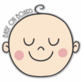 愛らしいベビーオンボードカーのシール シール (正面)