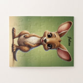 愛らしいベビーカンガロパーソナライズされた ジグソーパズル (横)