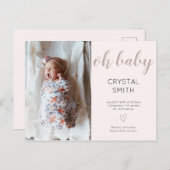 愛らしいベビーガールの誕生発表ポストカード ポストカード (正面/裏面)