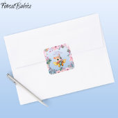 愛らしいベビーガールバタフライキッドバースデーパーティー スクエアシール