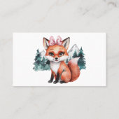 愛らしいベビーキツネ水彩ガールおむつラッフル 名刺 (裏面)