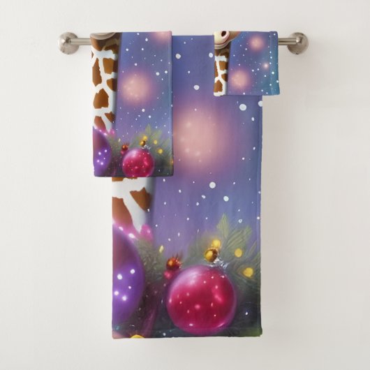 愛らしいベビーキリンとホリーとグリッター バスタオルセット (インサイチュ)