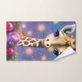 愛らしいベビーキリンとホリーとグリッター バスタオルセット (ハンドタオル)