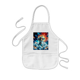 愛らしいベビーキリンの頭の雲 子供用エプロン