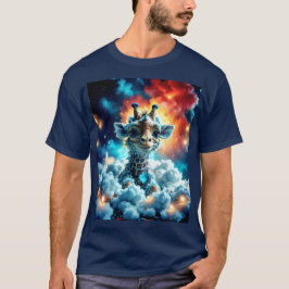 愛らしいベビーキリンの頭の雲 Tシャツ
