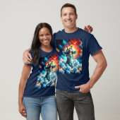 愛らしいベビーキリンの頭の雲 Tシャツ (ユニセックス)