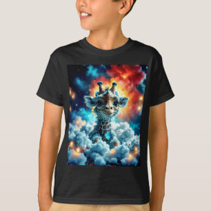 愛らしいベビーキリンの頭の雲 Tシャツ
