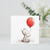 愛らしいベビーキリン赤バルーンスクエア シーズンカード (スタンド正面)