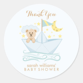愛らしいベビークマ紙ボート ラウンドシール