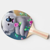愛らしいベビーコアラクマ花付き 卓球ラケット (横)