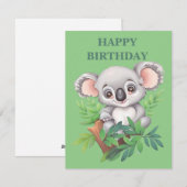 愛らしいベビーコアラベア シーズンカード (正面/裏面)