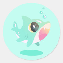 愛らしいベビーサメ ラウンドシール