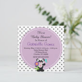 愛らしいベビーシャワーまたは誕生日カスタムパンダベア 招待状 (スタンド正面)