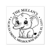 愛らしいベビーゾウテーマ セルフインキングスタンプ (デザイン)