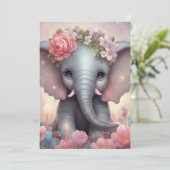 愛らしいベビーゾウ（花あり） シーズンカード (スタンド正面)
