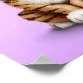 愛らしいベビータイガーカッブオンパープル ポスター (角)