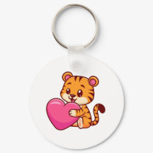 愛らしいベビータイガーハギングアハート