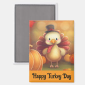 愛らしいベビーターキーマグネット マグネット (正面/裏面)