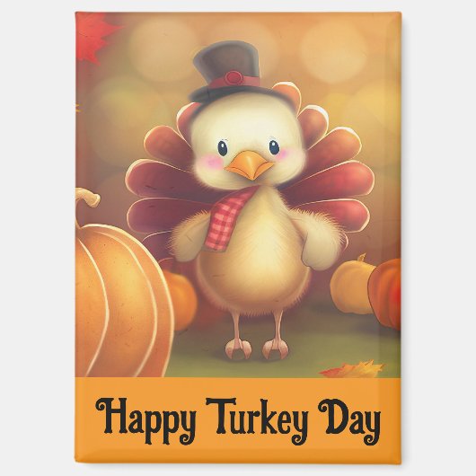 愛らしいベビーターキーマグネット マグネット (正面)