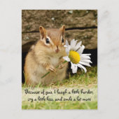 愛らしいベビーチップムンクウィズフレンドシップ引用文 ポストカード (正面)