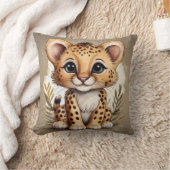 愛らしいベビーチータウォーター色イラストレーション クッション (ブランケット)