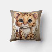 愛らしいベビーチータウォーター色イラストレーション クッション (裏面)