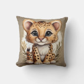 愛らしいベビーチータウォーター色イラストレーション クッション (正面)