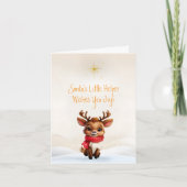 愛らしいベビートナカイのクリスマスメッセージ シーズンカード (正面)