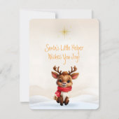 愛らしいベビートナカイのクリスマスメッセージ シーズンカード (正面)