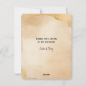 愛らしいベビートナカイのクリスマスメッセージ シーズンカード (裏面)