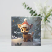 愛らしいベビートナカイ付きメリークリスマスカード シーズンカード (スタンド正面)