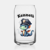 愛らしいベビードラゴン警官の服 ガラス缶 (裏面)