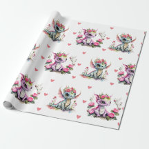 愛らしいベビードラゴン&ハートオンホワイトバレンタイン