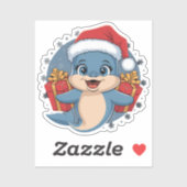 愛らしいベビードルフィン衣服大きな赤いサンタハット シール (シート)