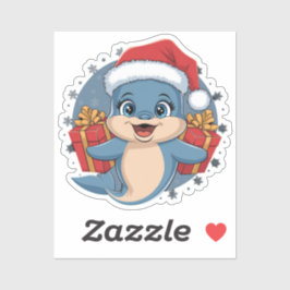 愛らしいベビードルフィン衣服大きな赤いサンタハット シール