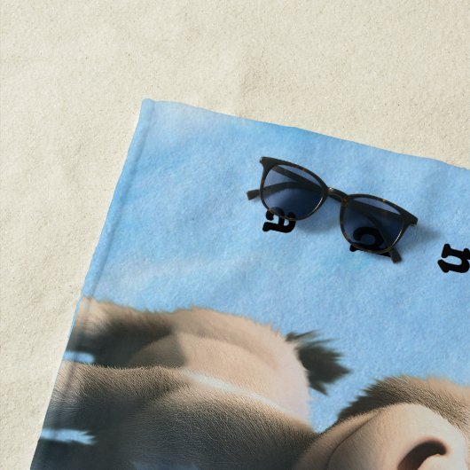 愛らしいベビードンキーファームパーソナライズされた動物 ビーチタオル (インサイチュ)