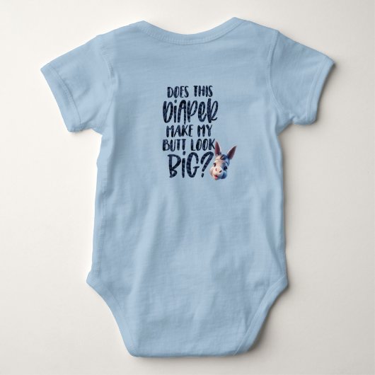 愛らしいベビードンキーファームパーソナライズされた動物 ベビーボディスーツ (裏面)