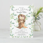 愛らしいベビーハリネズミとママ赤ちゃんシャワーInvita 招待状 (スタンド正面)