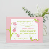 愛らしいベビーバグズベビーシャワー招待状 招待状 (スタンド正面)